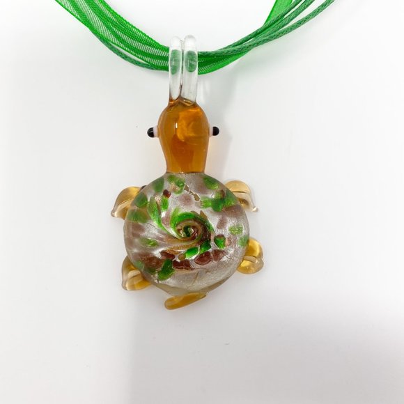 Turtle Glass Choker Necklace - Picture 2 of 2